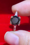 2 Carat Black Moissanite Platinum-Plated Ring - Flyclothing LLC