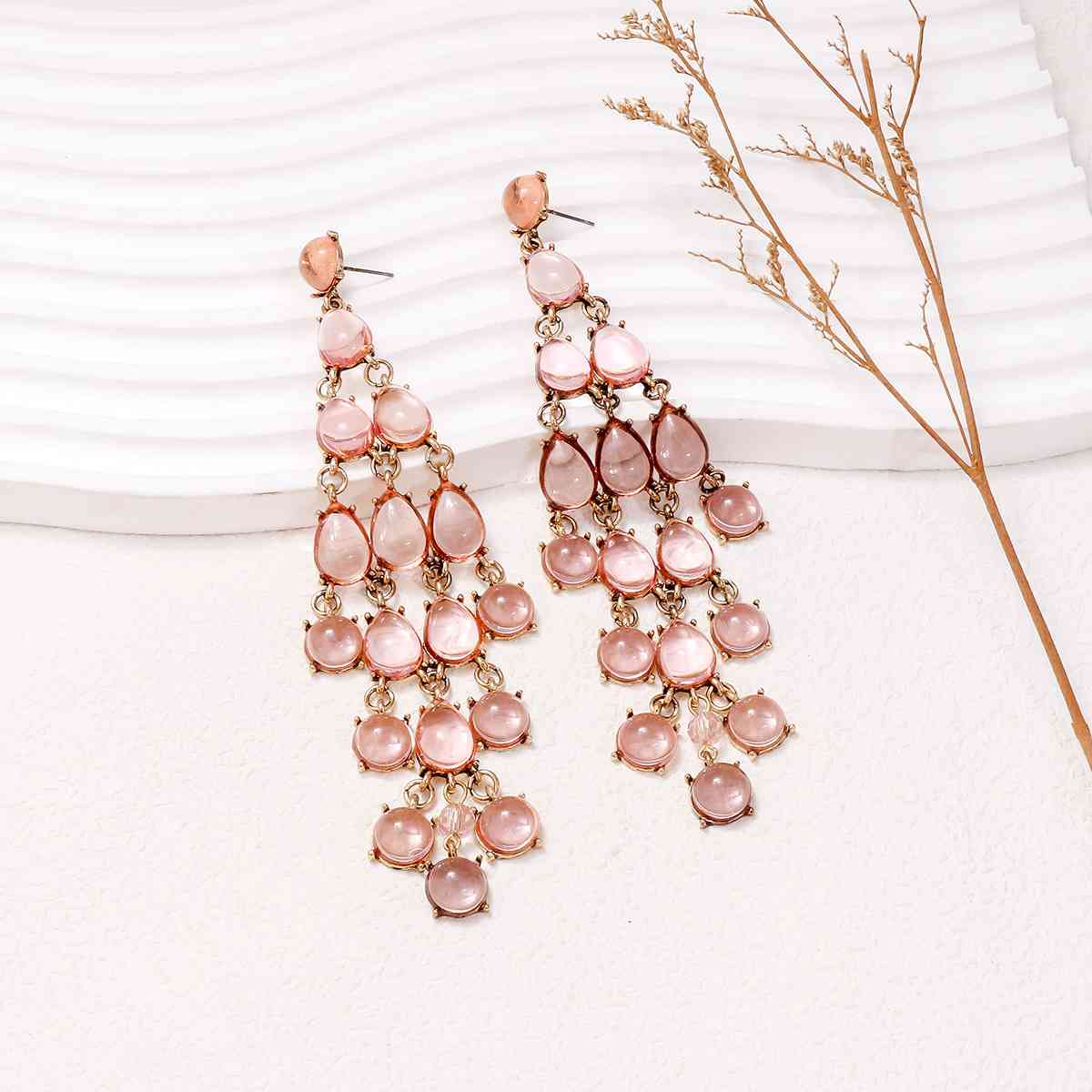 Alloy & Rhinestone Teardrop Earrings - Flyclothing LLC