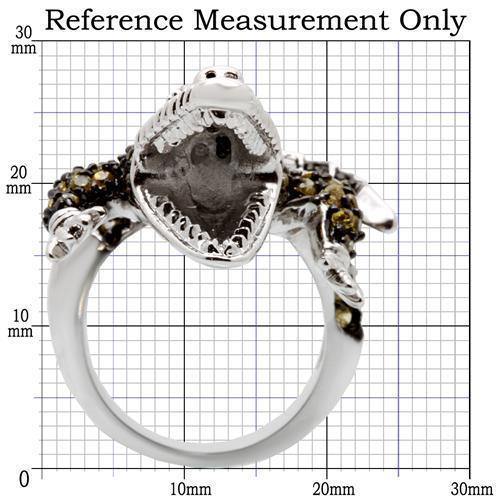 Alamode Rhodium + Ruthenium Brass Ring with AAA Grade CZ in Multi Color - Alamode