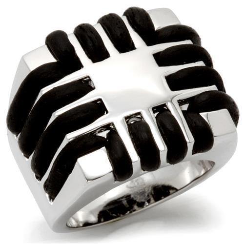 Alamode Rhodium Brass Ring with No Stone - Flyclothing LLC