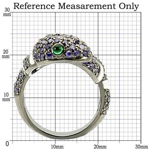 Alamode Ruthenium Brass Ring with AAA Grade CZ in Multi Color - Flyclothing LLC