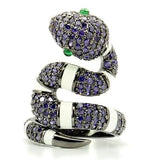 Alamode Ruthenium Brass Ring with AAA Grade CZ in Multi Color - Flyclothing LLC