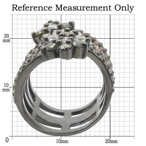 Alamode Ruthenium Brass Ring with AAA Grade CZ in Multi Color - Alamode