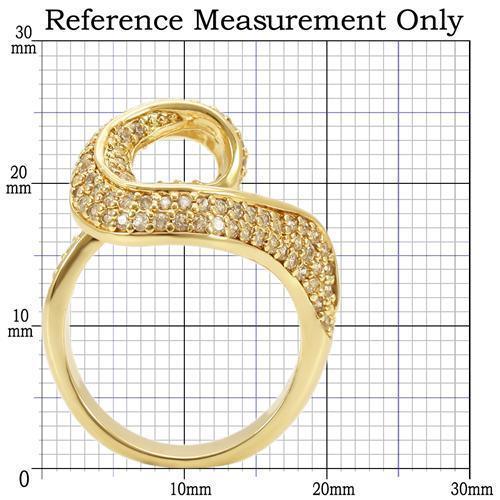 Alamode Gold Brass Ring with AAA Grade CZ in Clear - Flyclothing LLC