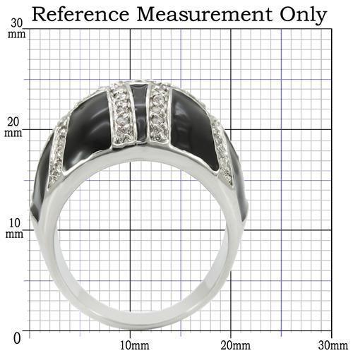 Alamode Rhodium Brass Ring with AAA Grade CZ in Clear - Flyclothing LLC