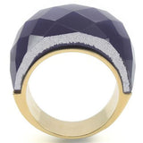 Alamode Gold Brass Ring with Semi-Precious Cat Eye in Montana - Flyclothing LLC