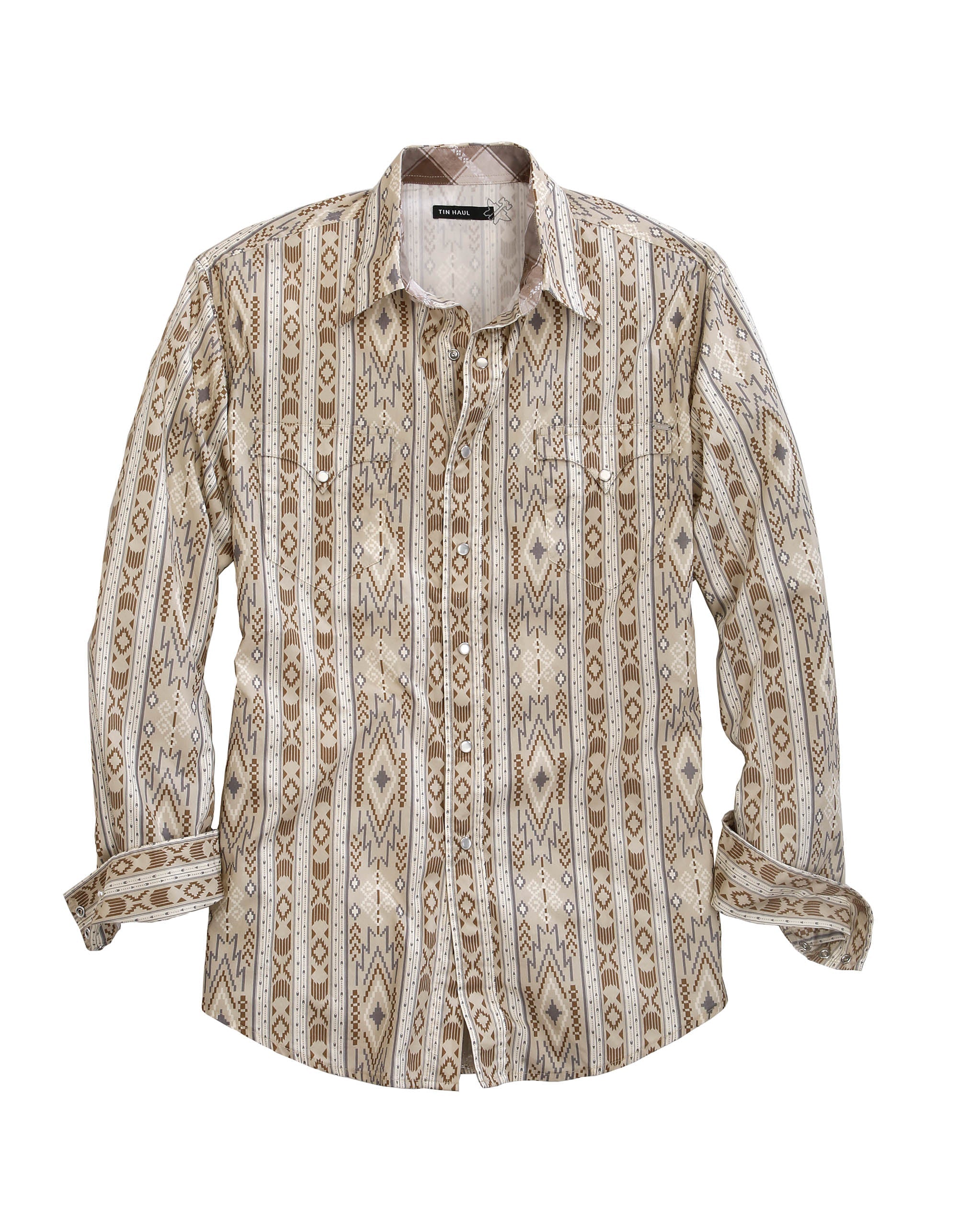 Tin Haul MENS LONG SLEEVE SNAP TRIBAL WALLPAPER WESTERN SHIRT