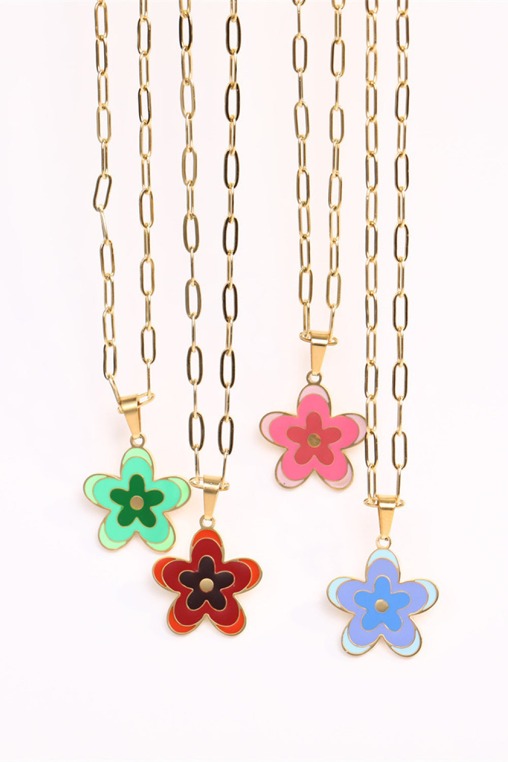 Flower Pendant Stainless Steel Necklace - Flyclothing LLC