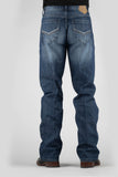 Tin Haul MENS BLUE AND GREY V DECO BACK PKT JEANS