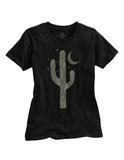 Tin Haul WOMENS SINGLE CACTUS SCREEN PRINT BLACK SHORT SLEEVE T-SHIRT