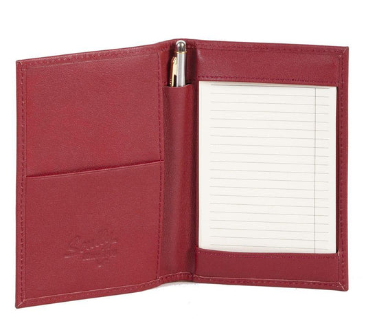 Scully Leather Red Soft Plonge Leather Folding Jotter - Flyclothing LLC