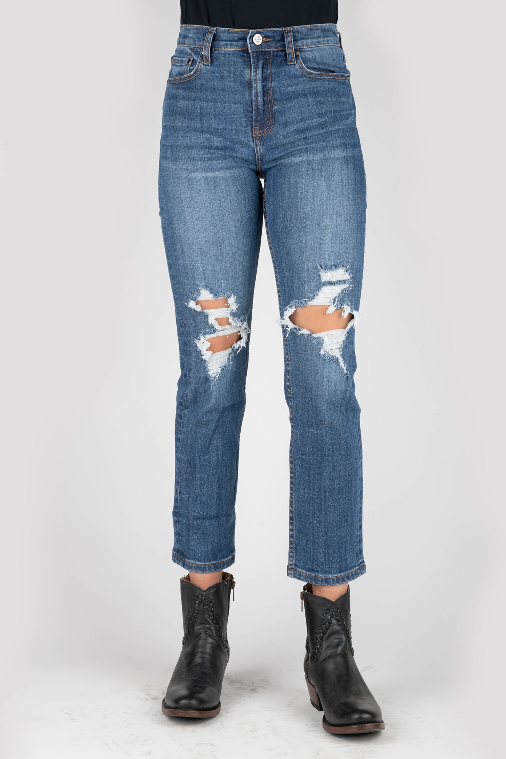 Tin Haul WOMENS HIGHRISE STRAIGHT CROP JEANS - Flyclothing LLC