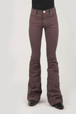 Tin Haul WOMENS PLAIN FRONT NO POCKETS BROWN COLOR JEANS - Flyclothing LLC