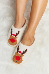 Melody Rudolph Print Plush Slide Slippers - Flyclothing LLC