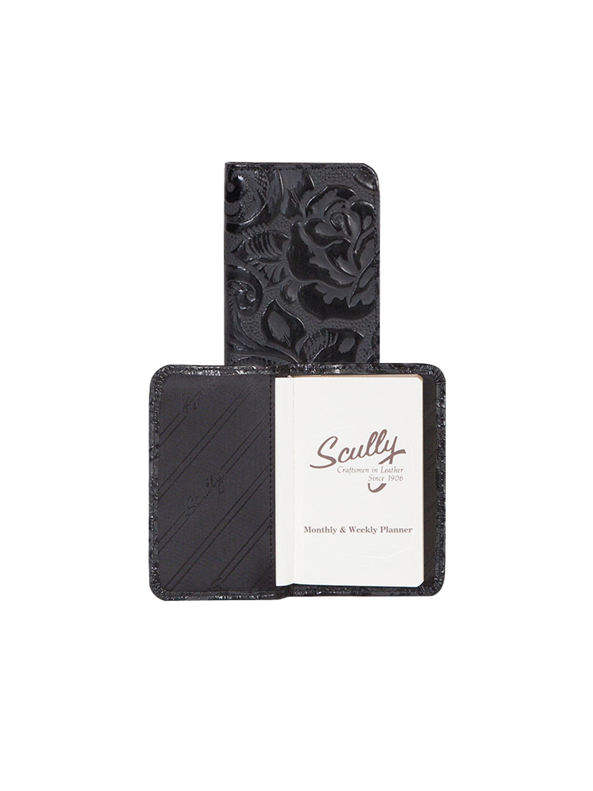 Scully Leather Black New Tooled Leather Personal Weekly Planner - Flyclothing LLC