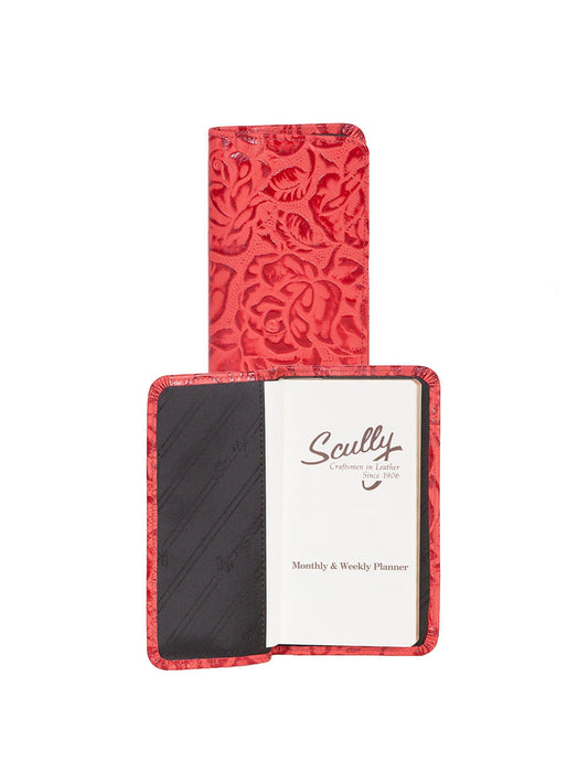 Scully Leather Red New Tooled Leather Pocket Weekly Planner - Flyclothing LLC