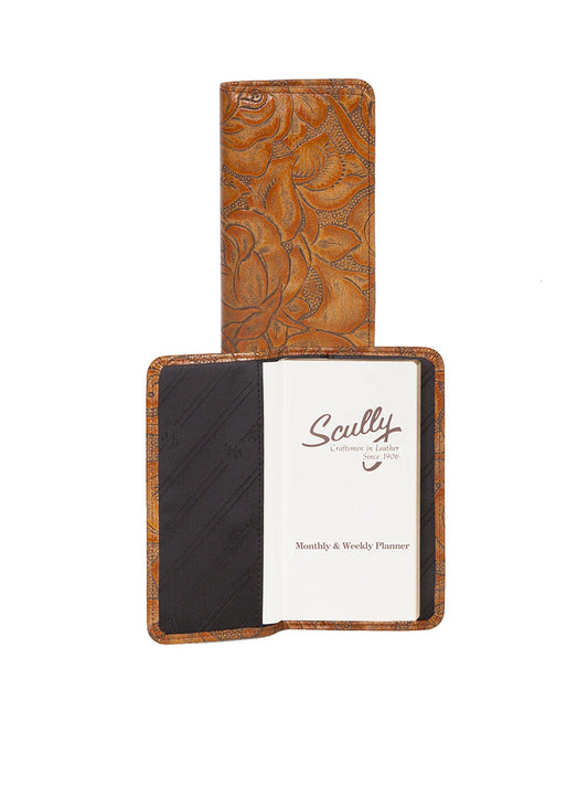 Scully Leather Brown New Tooled Leather Pocket Weekly Planner - Flyclothing LLC