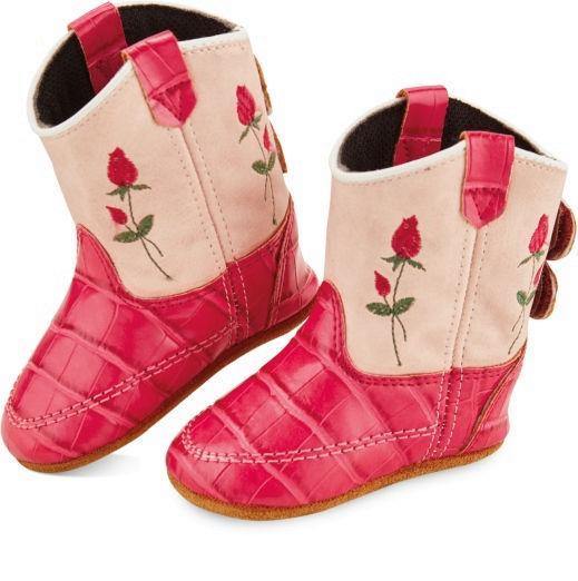 Old West Hot Pink Croco Print Cloudy Pink Poppets - Old West