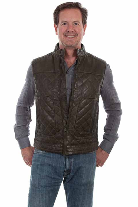 Scully Leather Leatherwear Mens Olive Men's Vest