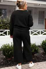 Double Take Full Size Textured Long Sleeve Top and Drawstring Pants Set - Flyclothing LLC