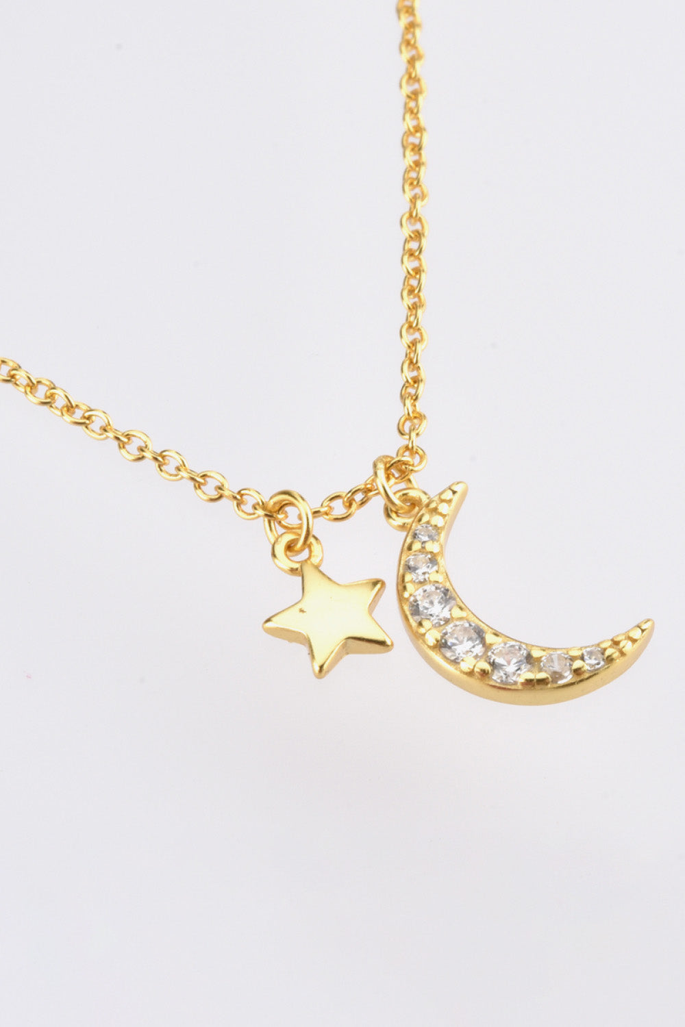 Zircon Star and Moon Pendant Necklace - Flyclothing LLC