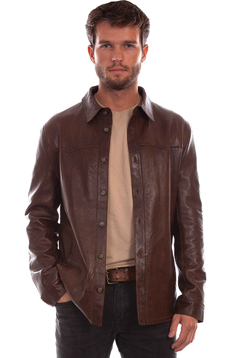 Scully Leather Leatherwear Mens Chocolate Men's Jacket