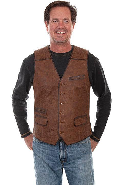 Scully BROWN CANVAS BACK VEST - Flyclothing LLC