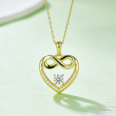 Moissanite 925 Sterling Silver Heart Necklace - Flyclothing LLC