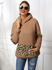 Sherpa Leopard Long Sleeve Hoodie - Flyclothing LLC