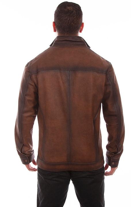 Scully Leather 100% Leather Brown Zip Front Jacket - Flyclothing LLC