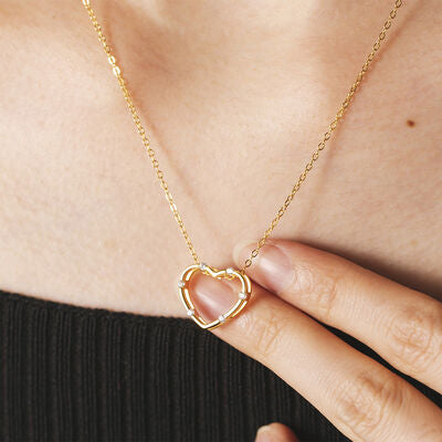 Heart Inlaid Zircon Spring Ring Closure Necklace - Flyclothing LLC