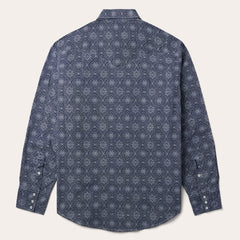 Stetson Blue Medallion Print Western Shirt