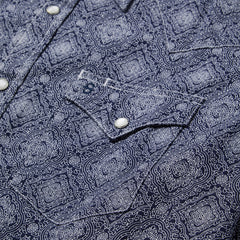 Stetson Blue Medallion Print Western Shirt