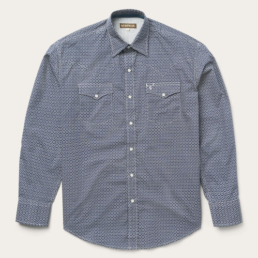 Stetson Snap Front Shirt in Deep Blue