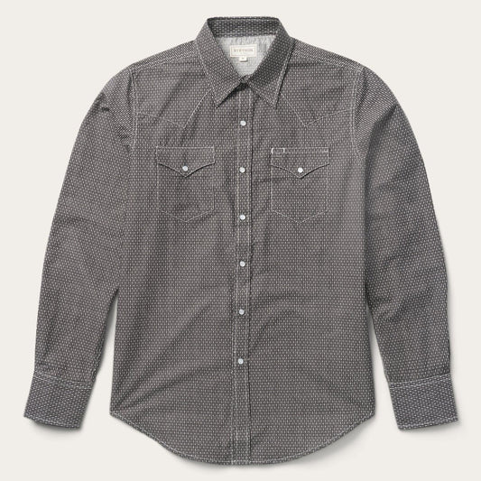 Stetson Classic Snap Front Shirt in Grey Print - Flyclothing LLC