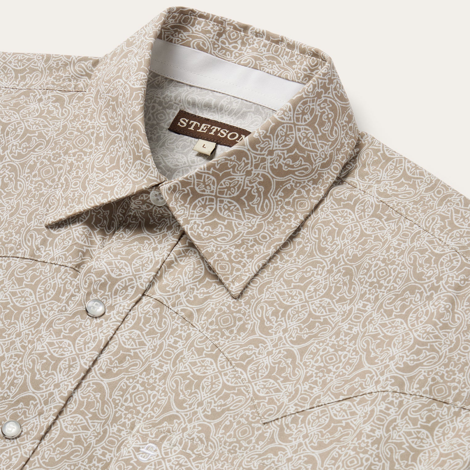 Stetson Sand Medallion Print Western Shirt - Flyclothing LLC