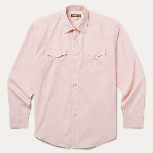 Stetson Pink End-On-End Western Shirt