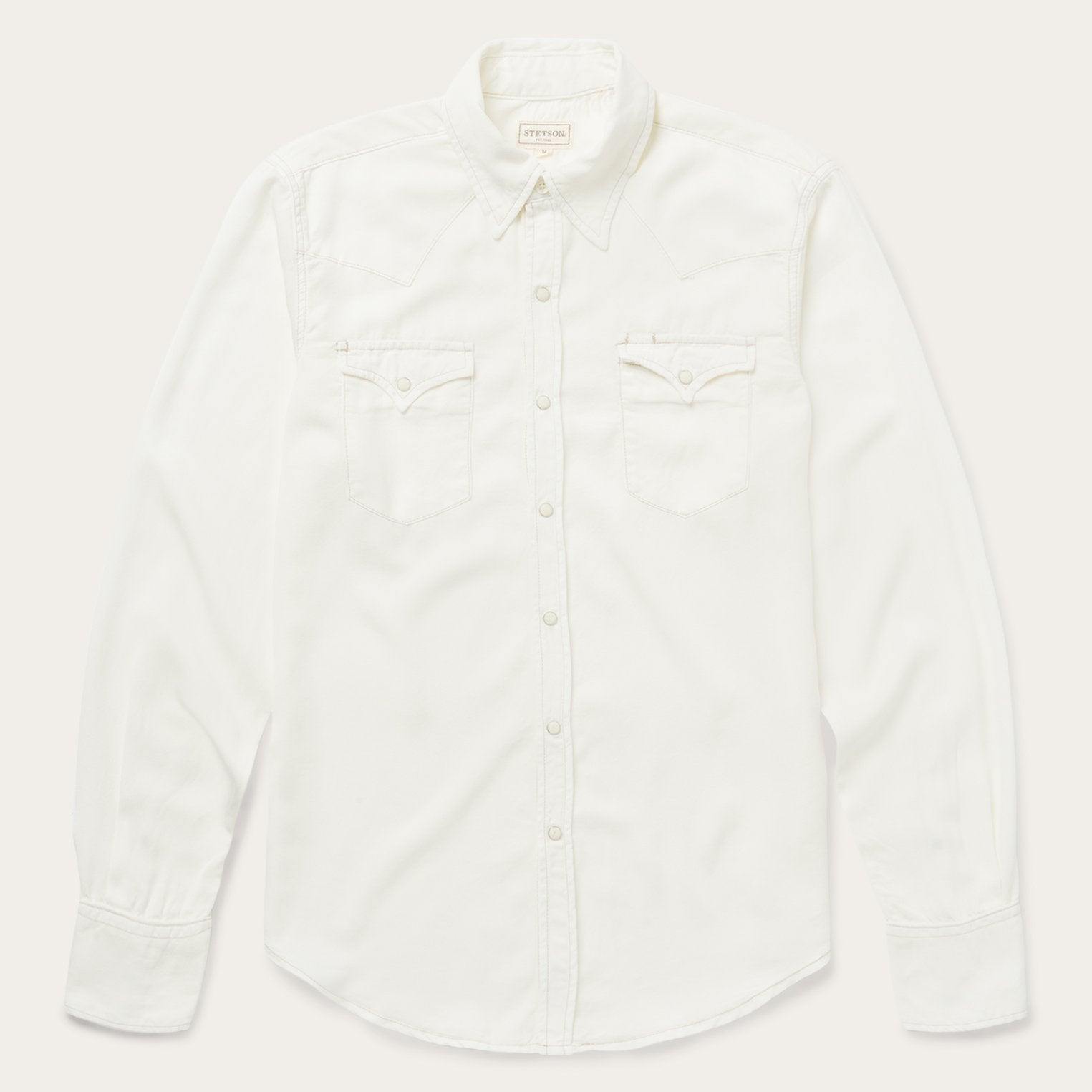 Stetson Cream Tencel Twill Shirt