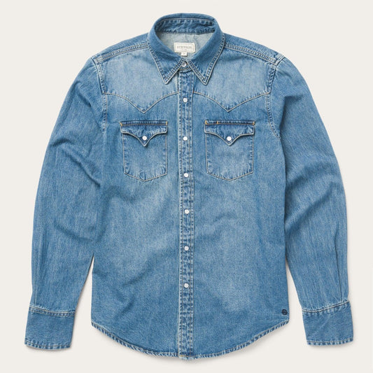 Stetson Aztec Blue Denim Shirt - Flyclothing LLC