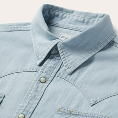 Stetson Light Blue Denim Western Shirt - Flyclothing LLC