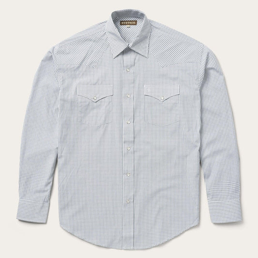 Stetson Blue Two Stripe Check Shirt - Flyclothing LLC