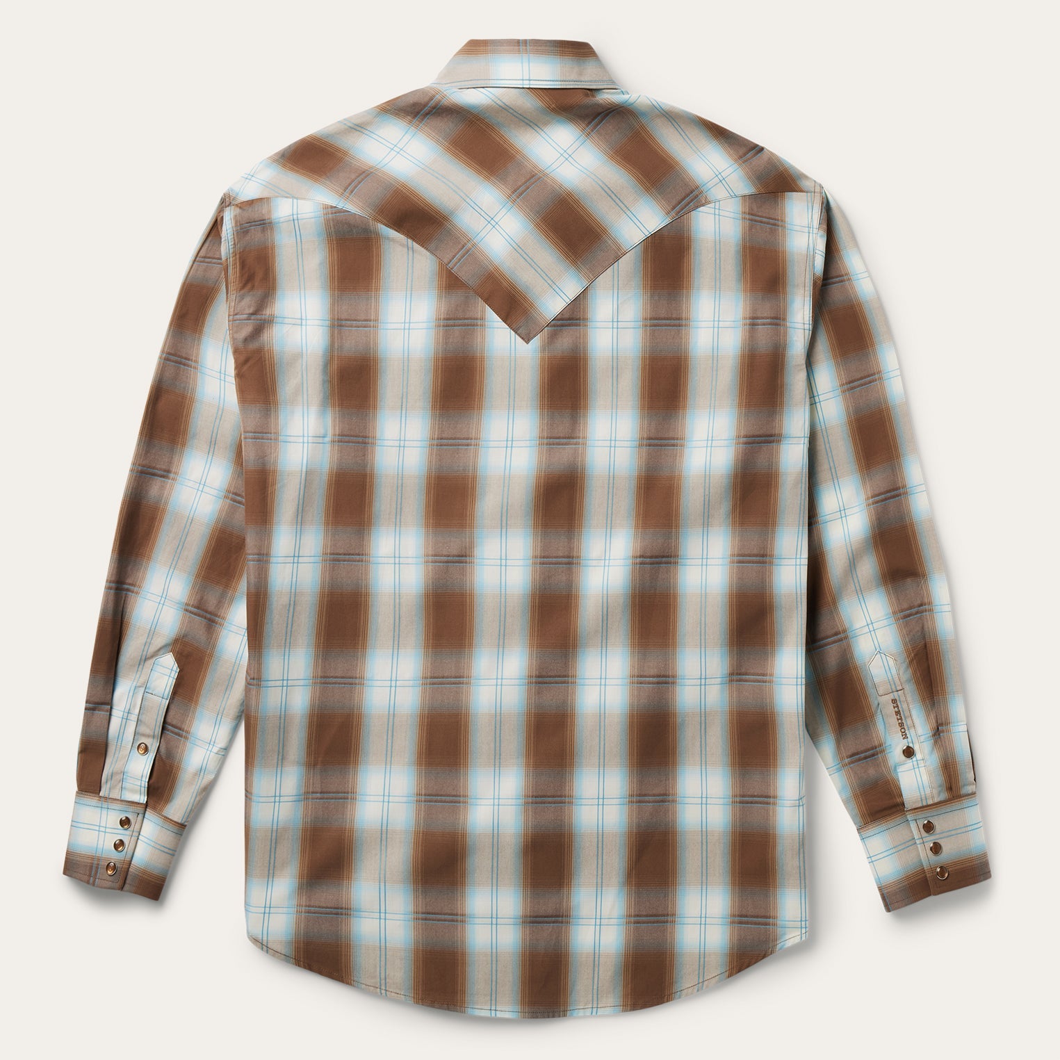 Stetson Sand Ombre Plaid Western Shirt - Flyclothing LLC