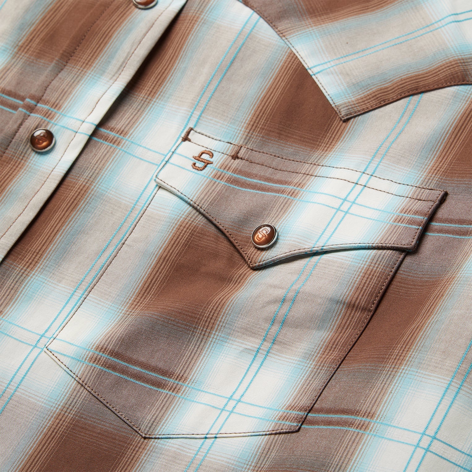 Stetson Sand Ombre Plaid Western Shirt - Flyclothing LLC