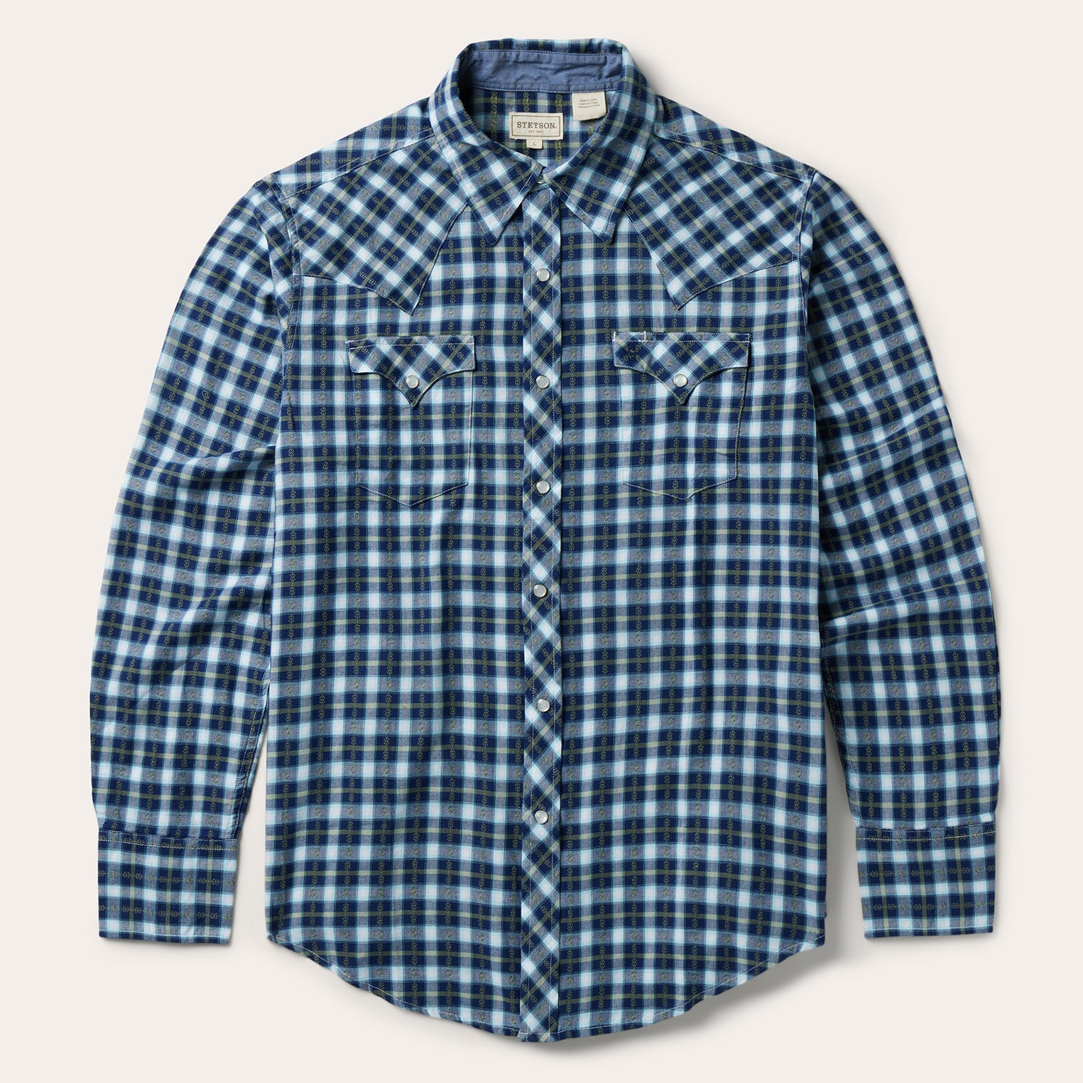 Stetson Plaid Twill Dobby Western Shirt