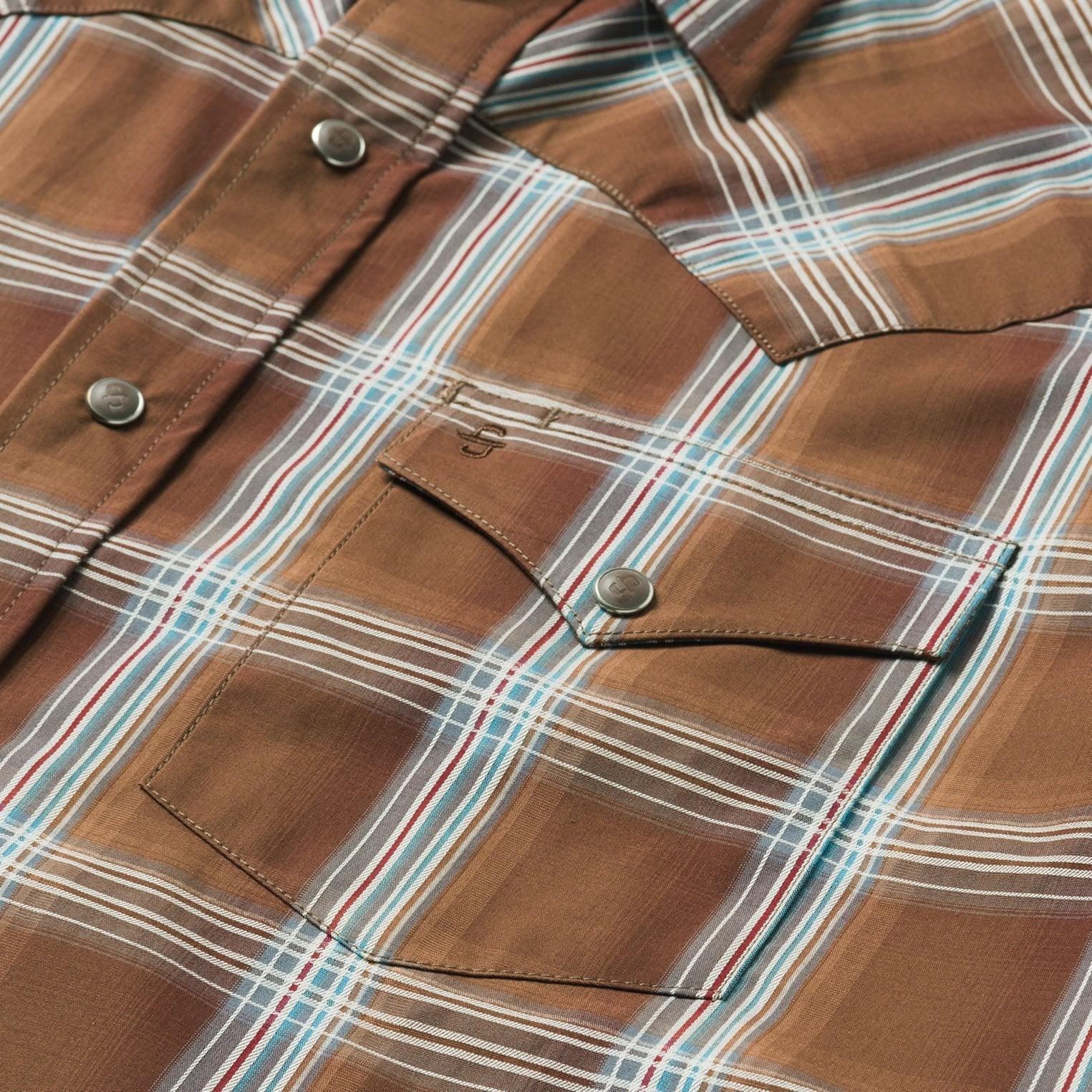 Stetson Brown Plaid Satin Stitch Shirt - Flyclothing LLC