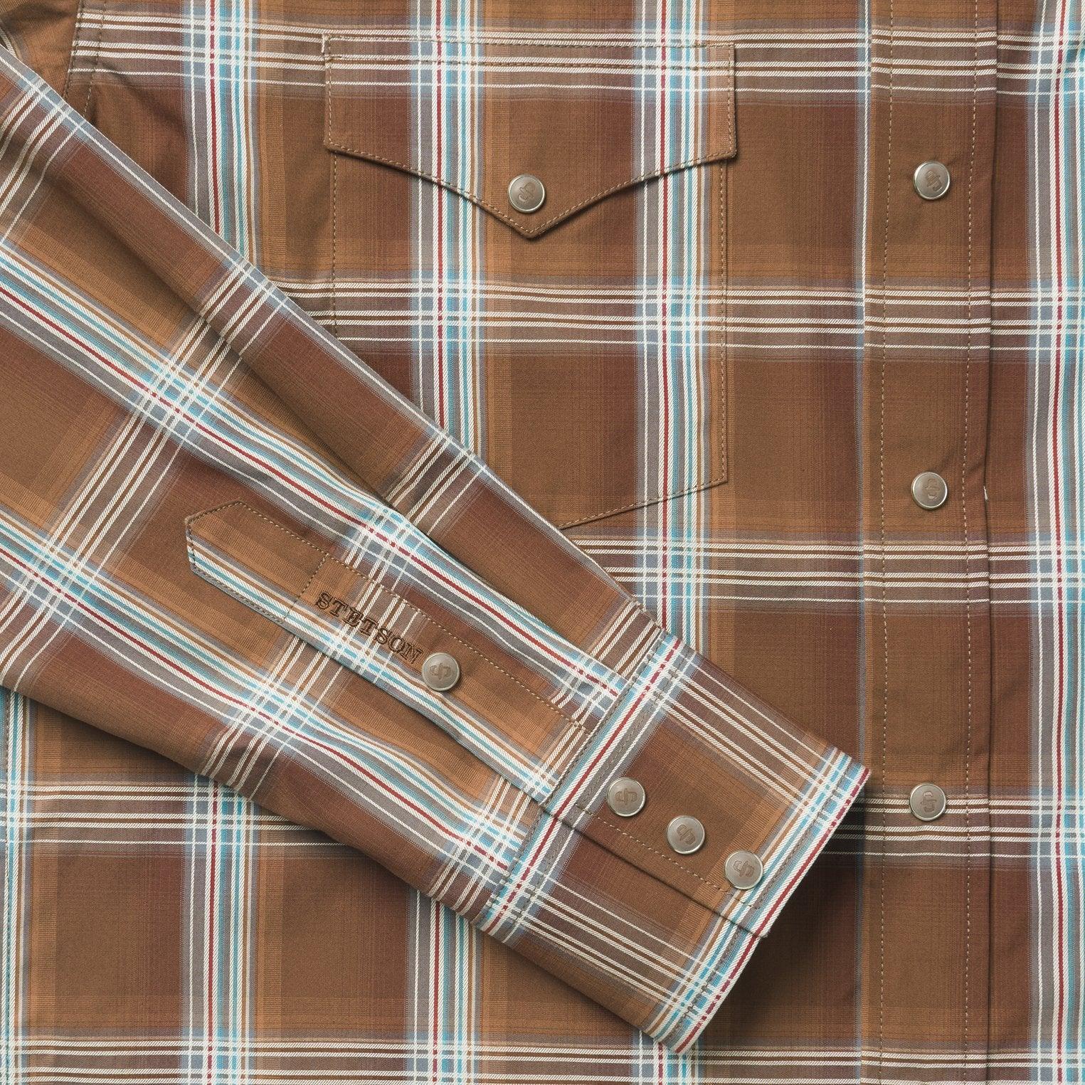 Stetson Brown Plaid Satin Stitch Shirt - Flyclothing LLC