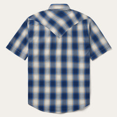 Stetson Blue Ombre Plaid Short Sleeve Western Shirt - Flyclothing LLC