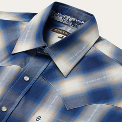 Stetson Blue Ombre Plaid Short Sleeve Western Shirt - Flyclothing LLC