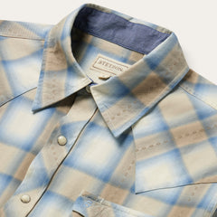 Stetson Sand Plaid Dobby Western Shirt - Stetson