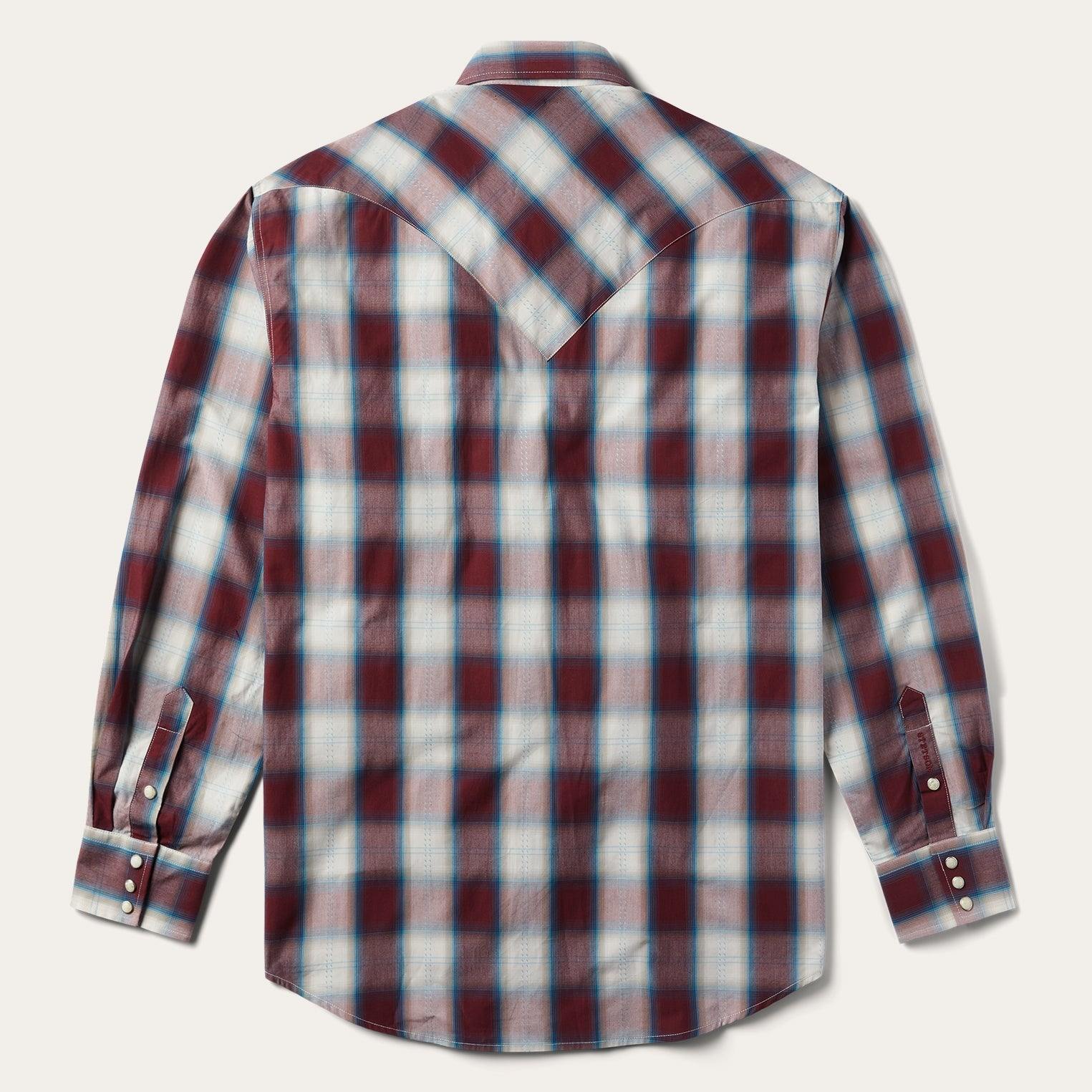 Stetson Wine Plaid Shirt